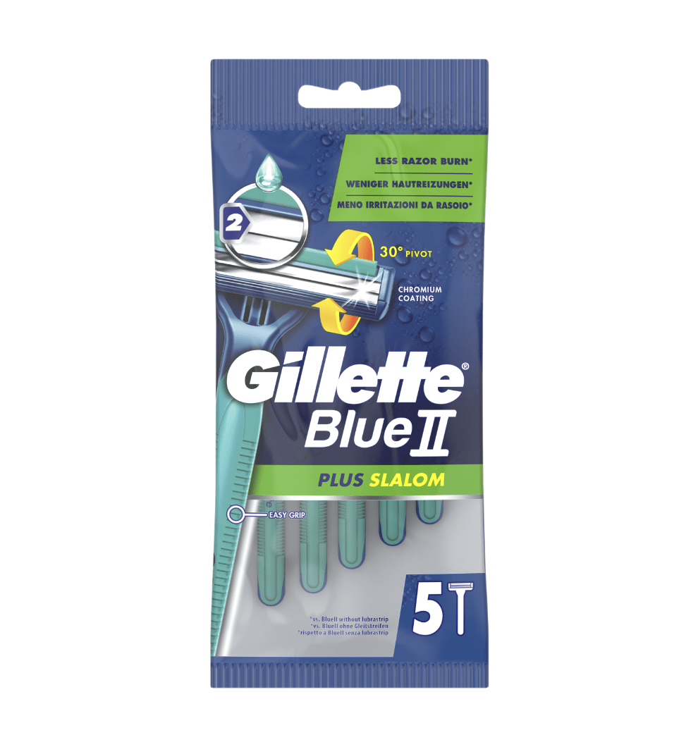 Το ξυραφάκι Gillette BlueII Plus Slalom για άνδρες - συσκευασία 5 φυσιγγίων