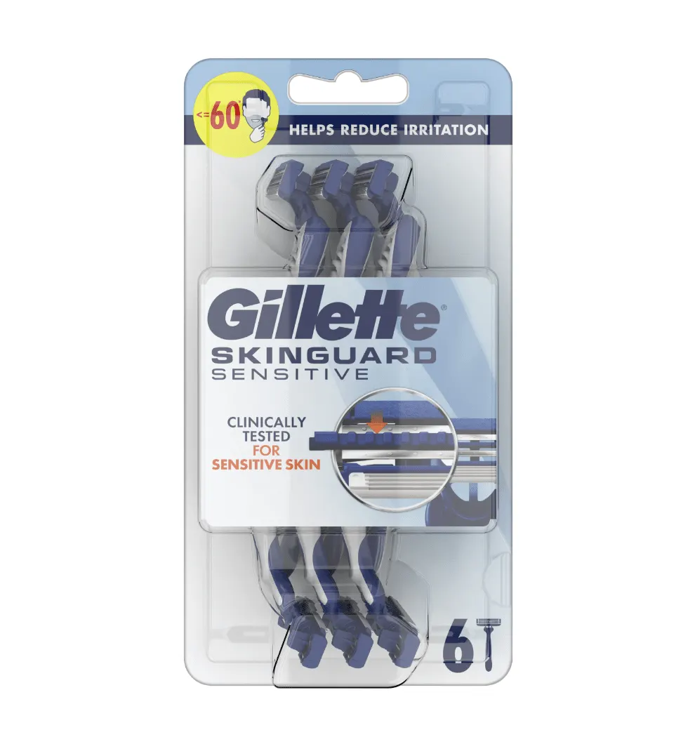 Gillette SkinGuard Sensitive ξυραφάκι μιας χρήσης για άνδρες - συσκευασία 6 φυσιγγίων