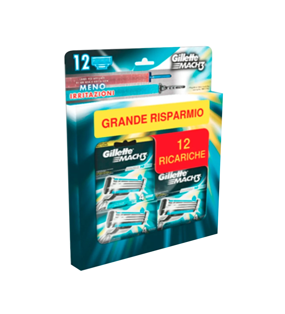 Gillette MACH3- Formato Maxi 12 ricariche MACH3