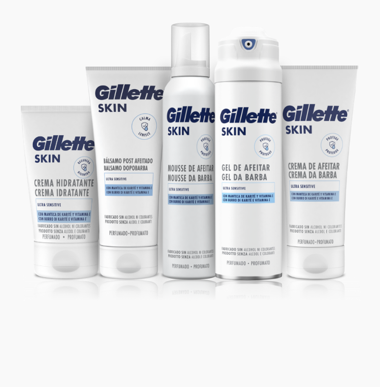 Produtos de barbear Gillette SKIN para pele sensível