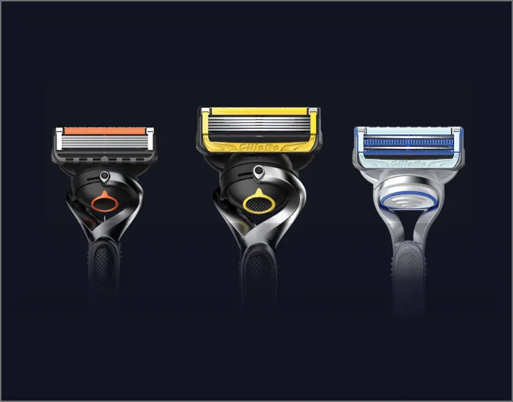 Personalize o seu barbear: lâminas e cabos da máquina de barbear Fusion5