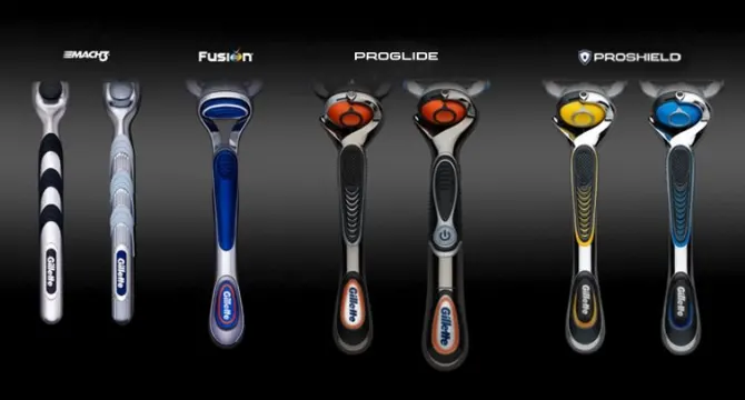 Mangos de las maquinillas de afeitar Gillette es una maquinilla de afeitar fácil de usar con un agarre cómodo y estable