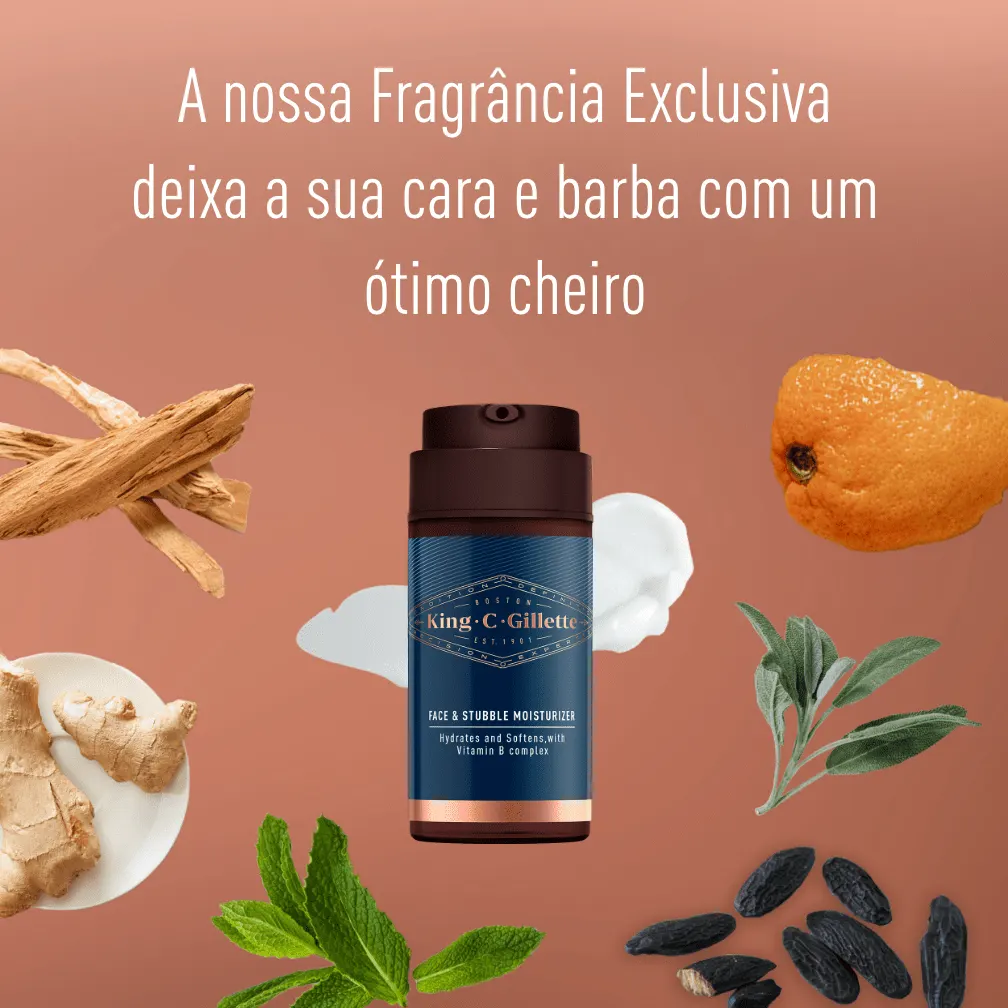 O hidratante facial King C. Gillette Short Beard ajuda a fortalecer a barreira natural da pele