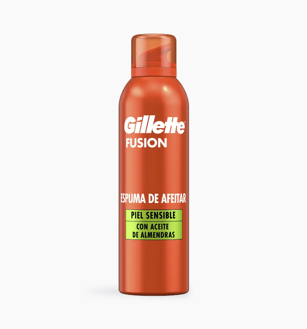 Gillette Fusion Sensitive Espuma De Barbear Com Óleo De Amêndoa