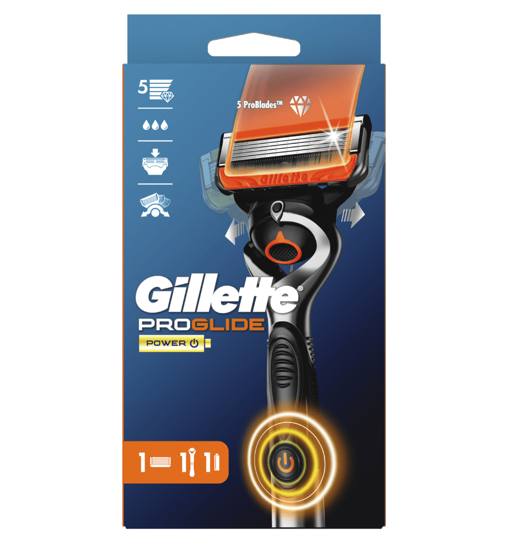 Ανδρικό ξυραφάκι Gillette ProGlide με 1 λεπίδα styling για τέλειο ξύρισμα και 1 μπαταρία