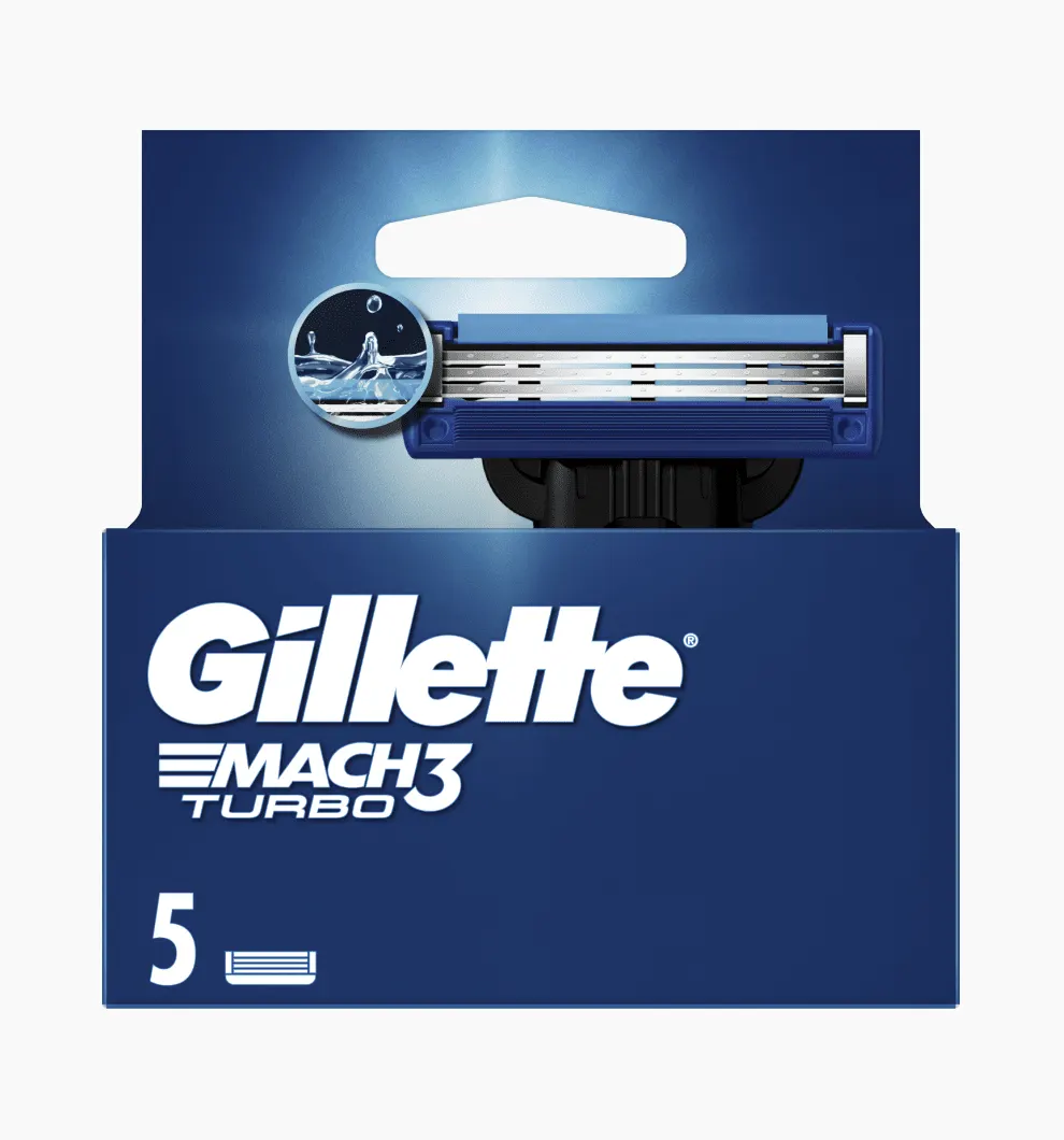 Ανδρικές λεπίδες ξυρίσματος Gillette Mach Turbo 3 με 5 τεμ φυσίγγια