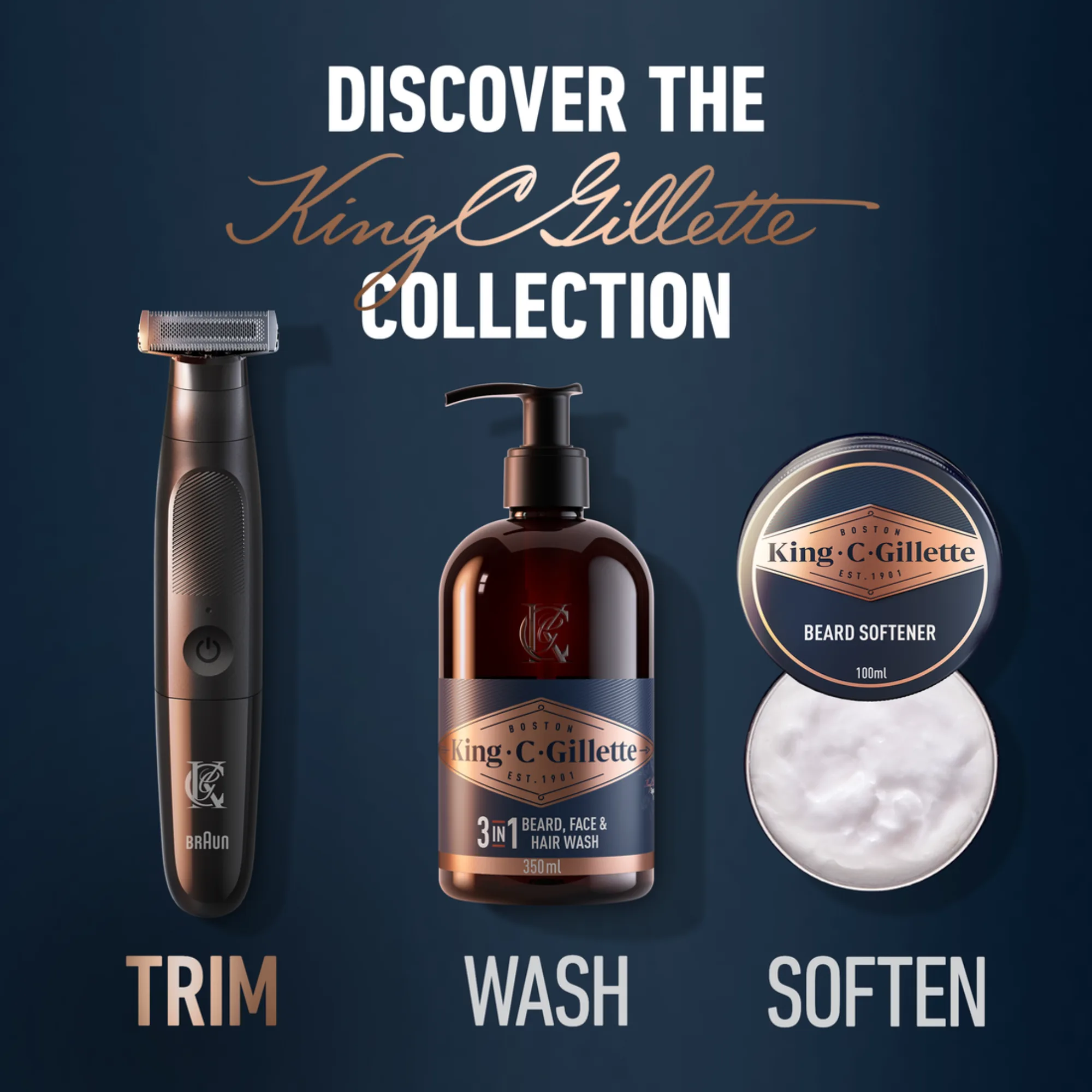 Os 3 acessórios de pente intercambiáveis do Style Master permitem aparar em todas as direções