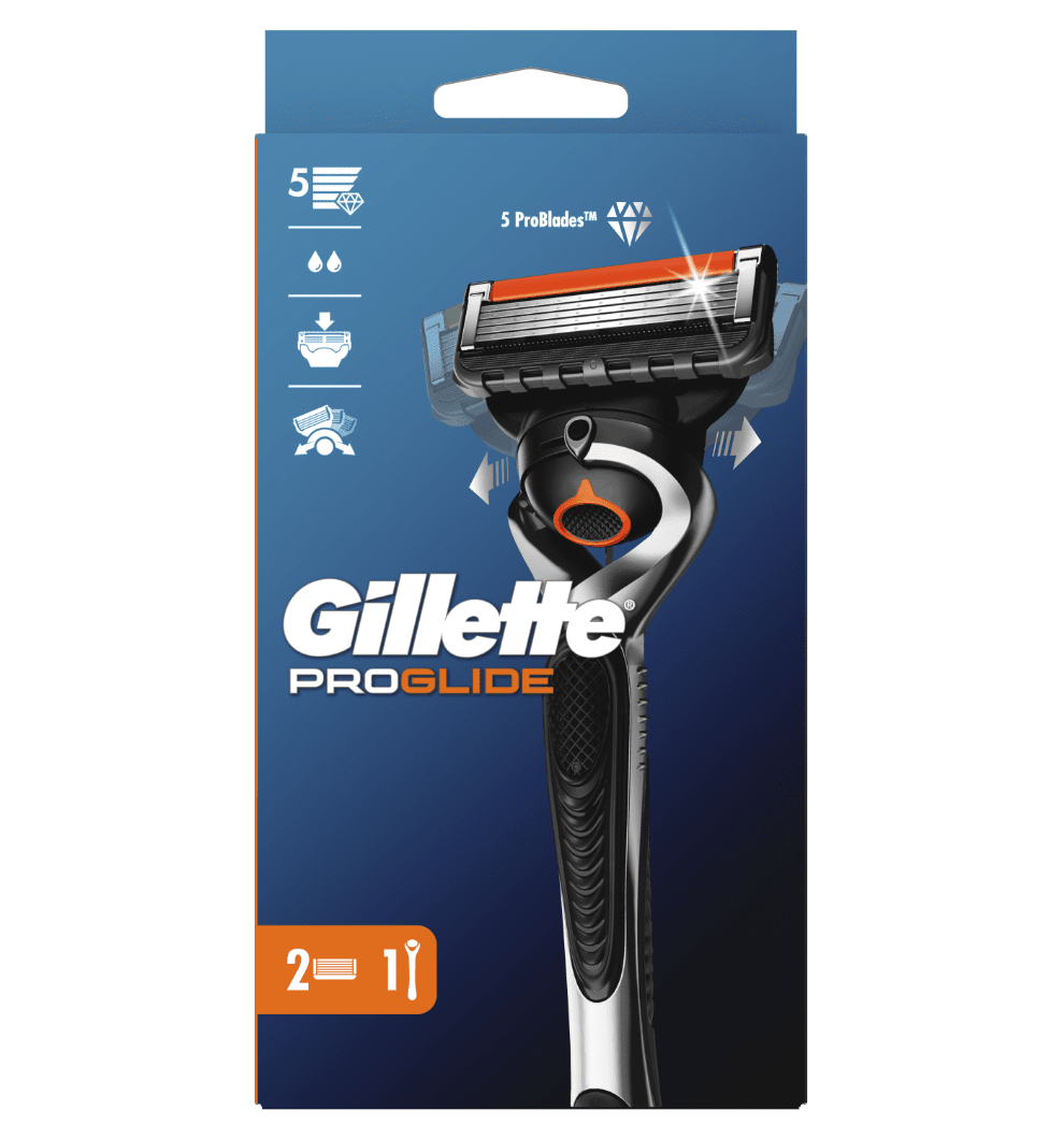 Ξυράφι Gillette ProGlide για άνδρες με συσκευασία 2 ξυραφιών