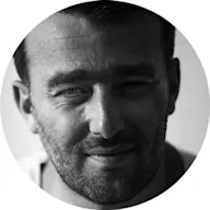 black and white portrait of middle-aged man