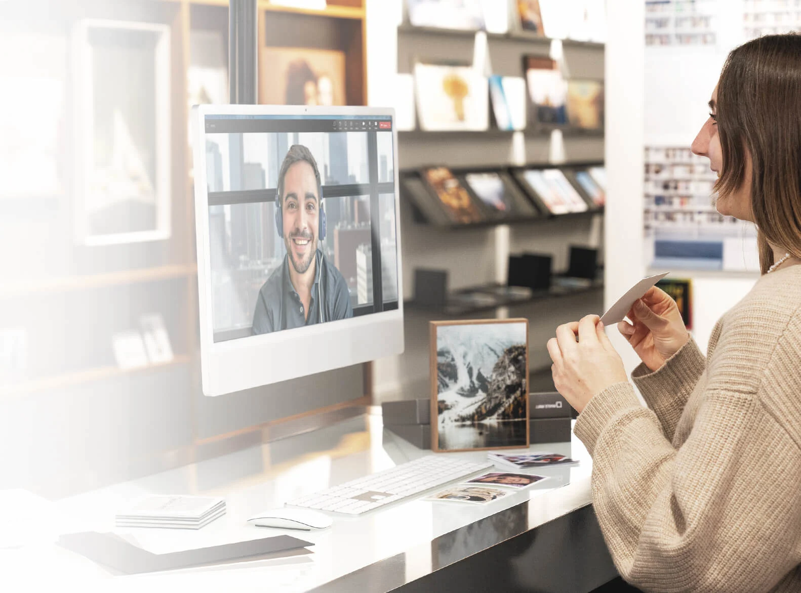 One of our consultants during a digital appointment.