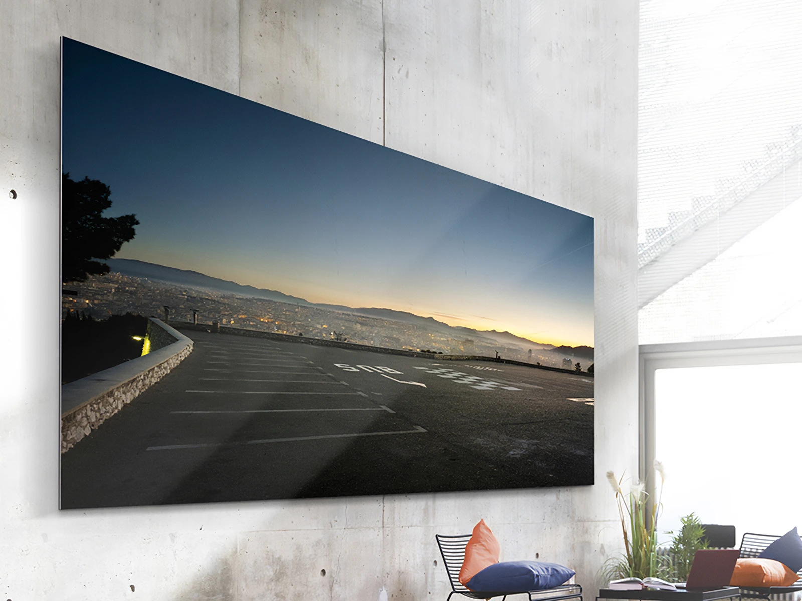 Landscape image as an WhiteWall Masterprint hanging on a wall.