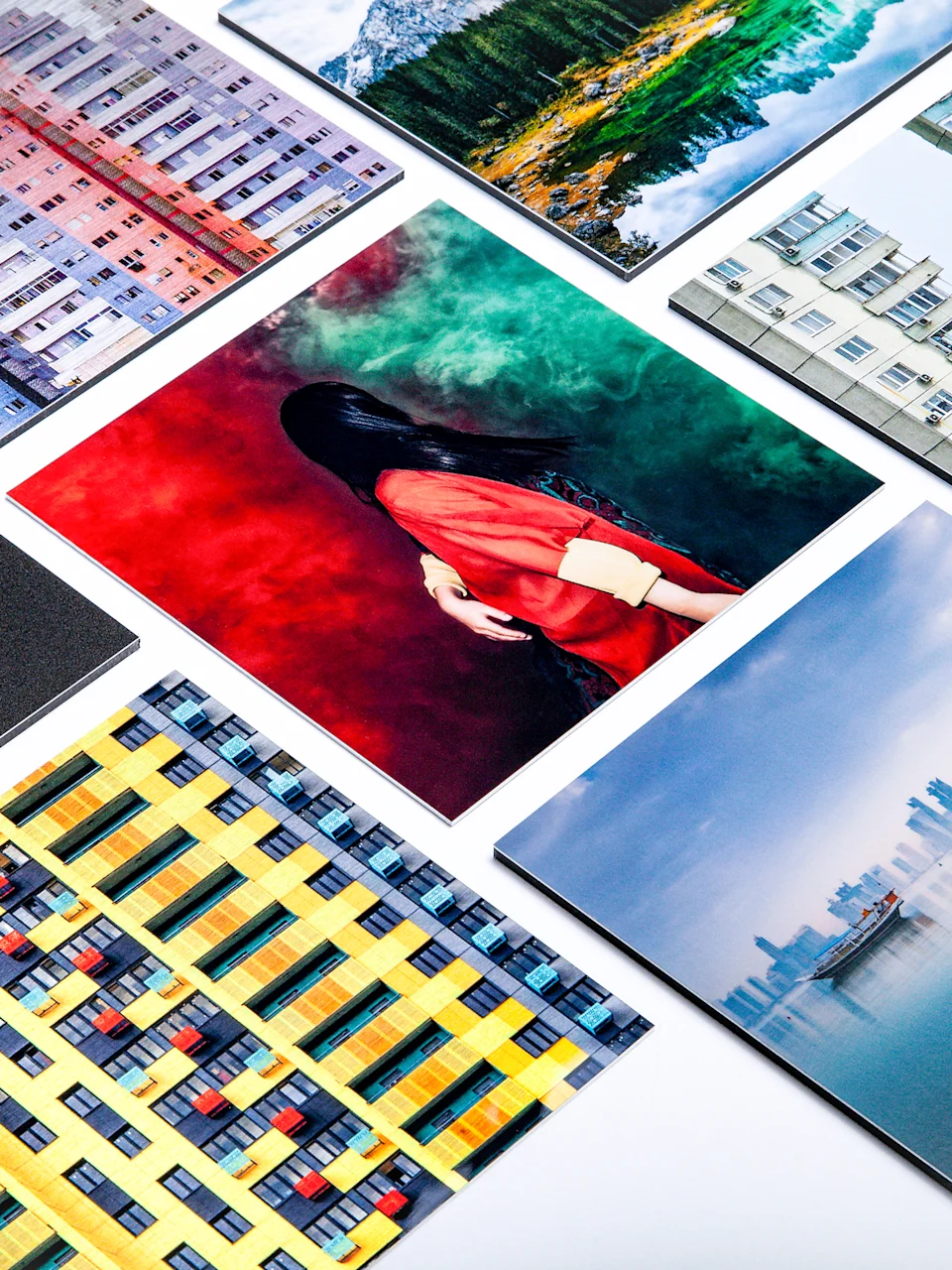 Different motifs on different products lie on one table.