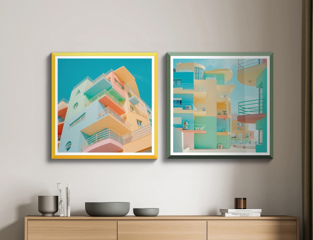 colorful architecture photos with our design edition frame.