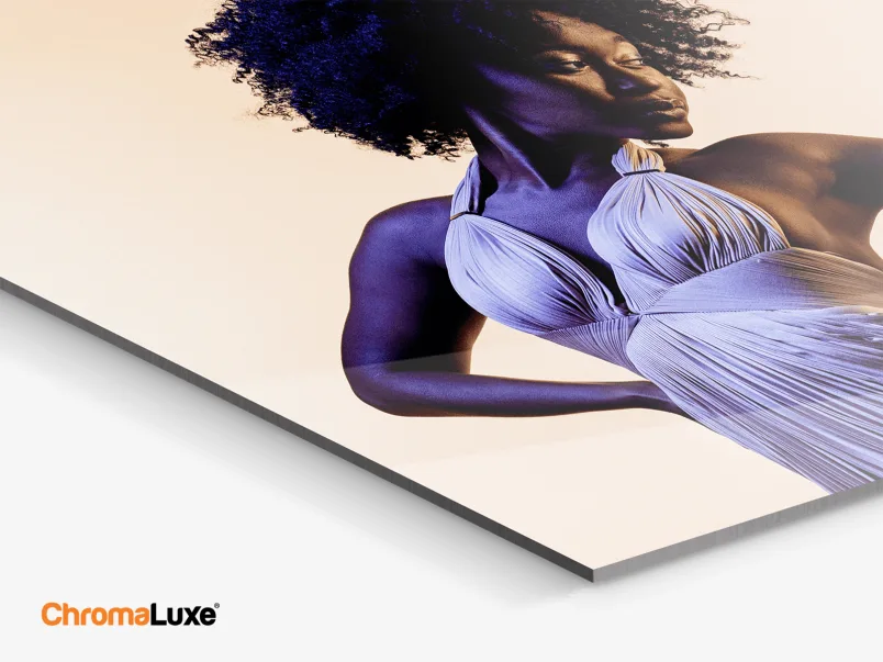 Close up of a dancing woman on an HD Metal Print.