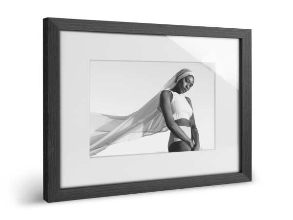 LightJet print on Ilford B/W paper in a solid wood passe-partout frame.