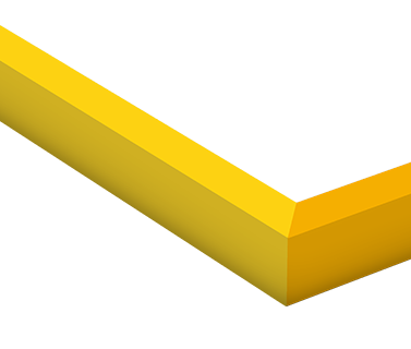 Close-up of a lying frame corner, Design Edition Yellow.
