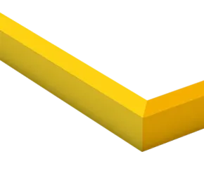 Close-up of a lying frame corner, Design Edition Yellow.