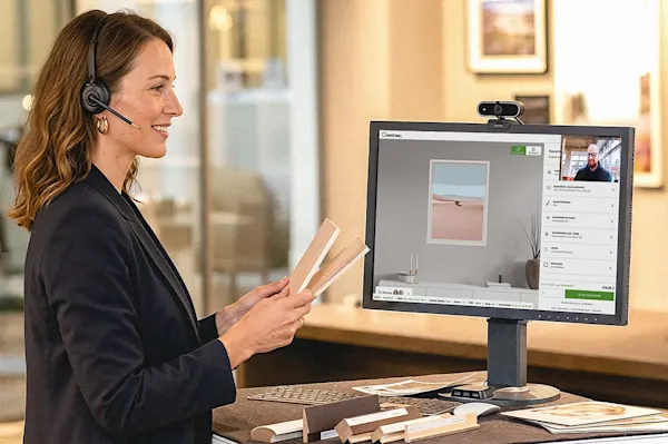 One of our consultants during a digital appointment.