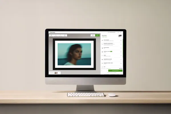 An example topic for a digital appointment is the design process in the configurator. The image shows an uploaded image in the configurator.