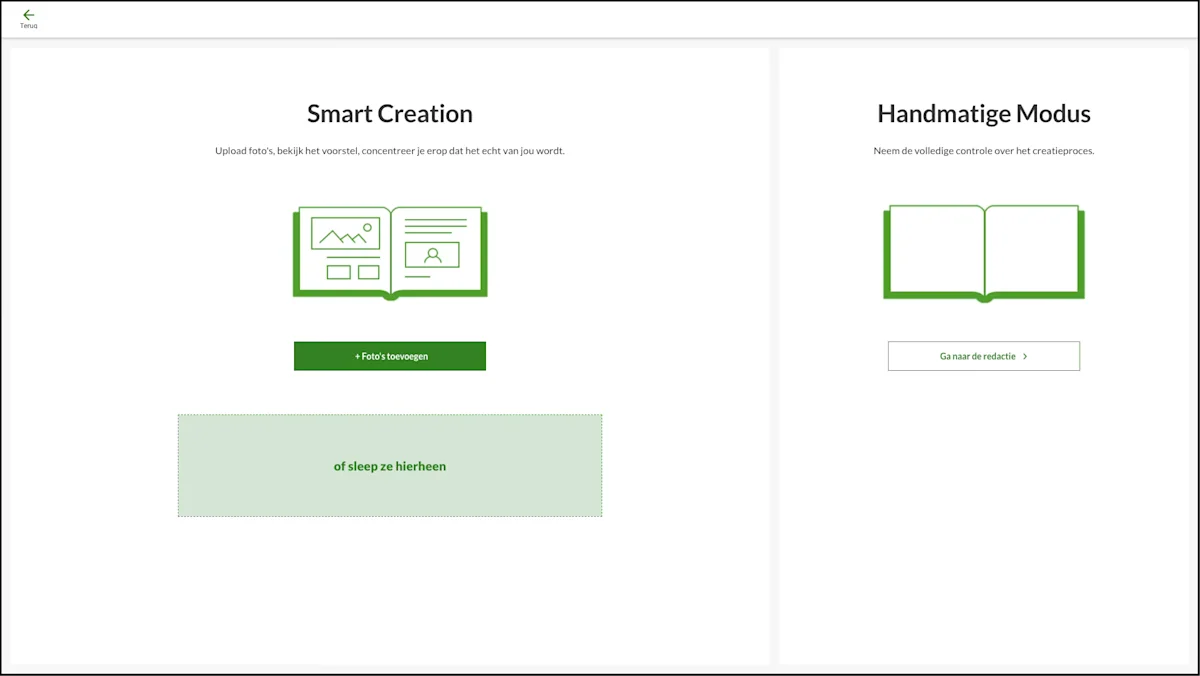 Keuze tussen Smart Creation of handmatig ontwerpen