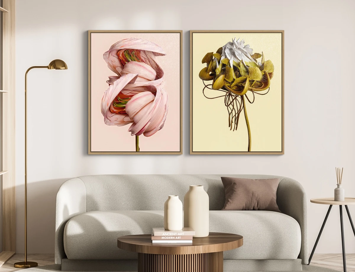 two abstract flower photo art, Flora Incognita series.