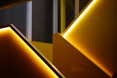 Yellow staircases.