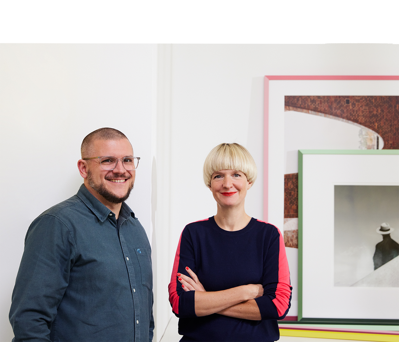A portrait of the designers Eva Marguerre and Marcel Besau. 