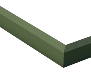 Close-up of a lying frame corner, Design Edition Green.