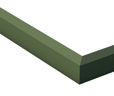 Close-up of a lying frame corner, Design Edition Green.