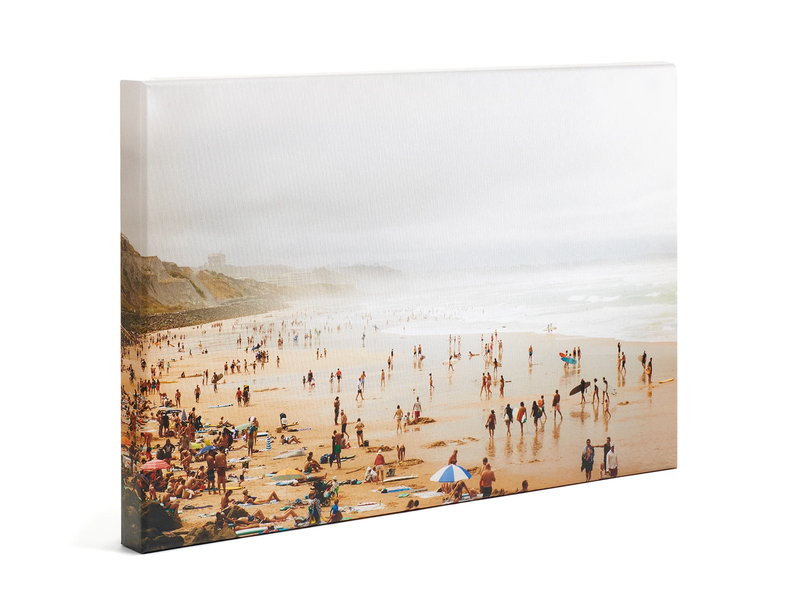 beach landscape as a glossy canvas print on a stretcher frame.