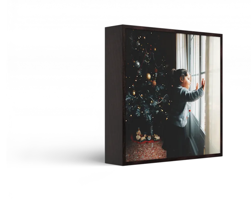 Standing ArtBox with frame color Alder brown against a white background.