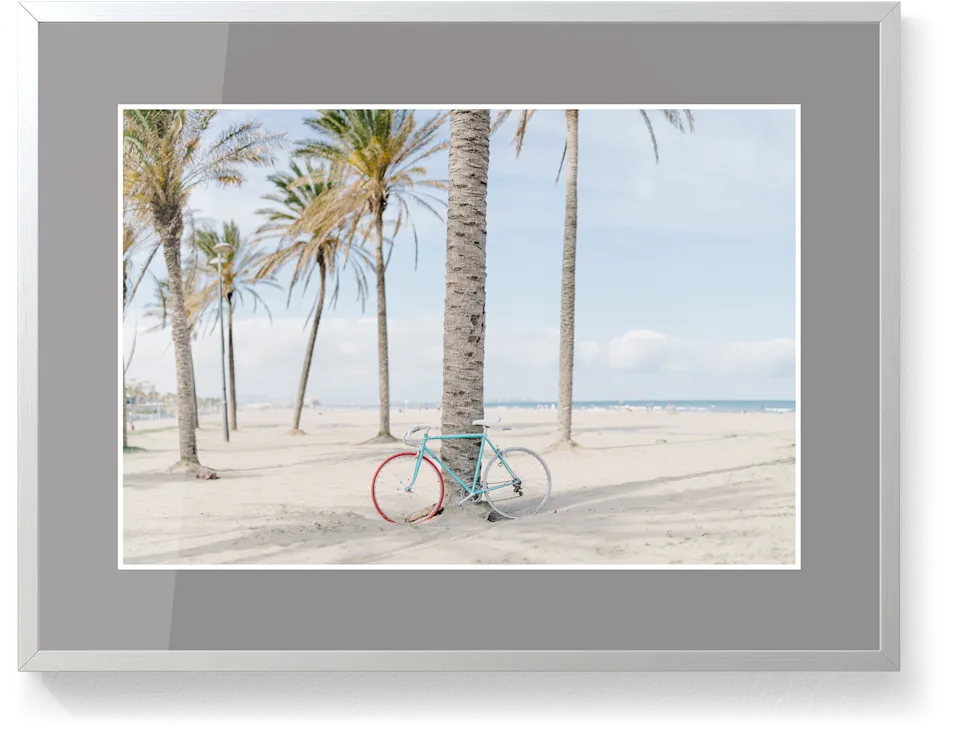 silver alu magnet frame with dark grey passepartout option