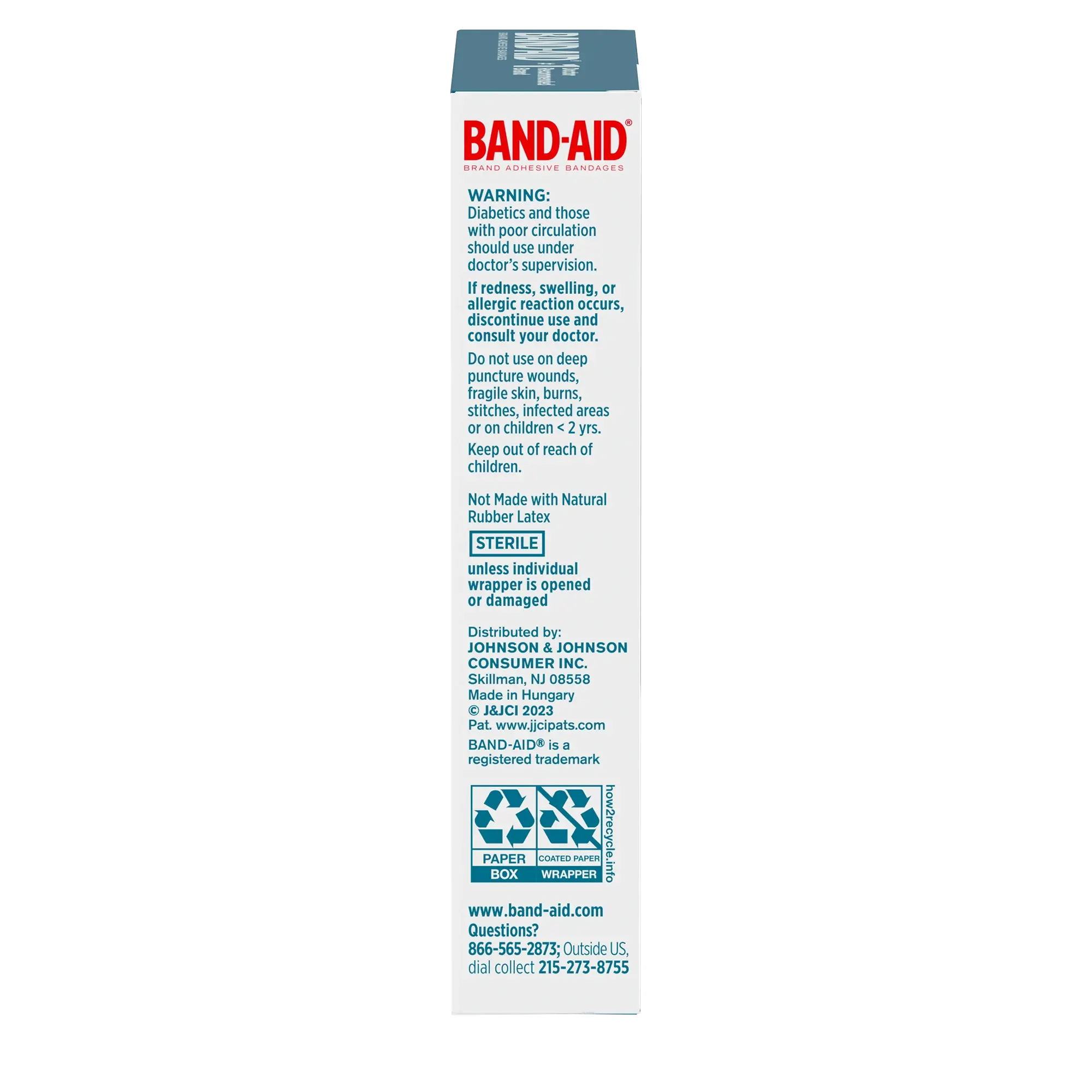 Warnings shot for BAND-AID® Brand HYDRO SEAL® Large Hydrocolloid Bandages