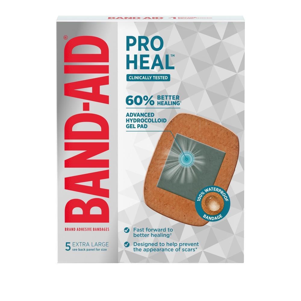 BAND-AID® Brand Pro Heal™ Adhesive Bandages Extra Large Size 5 count package