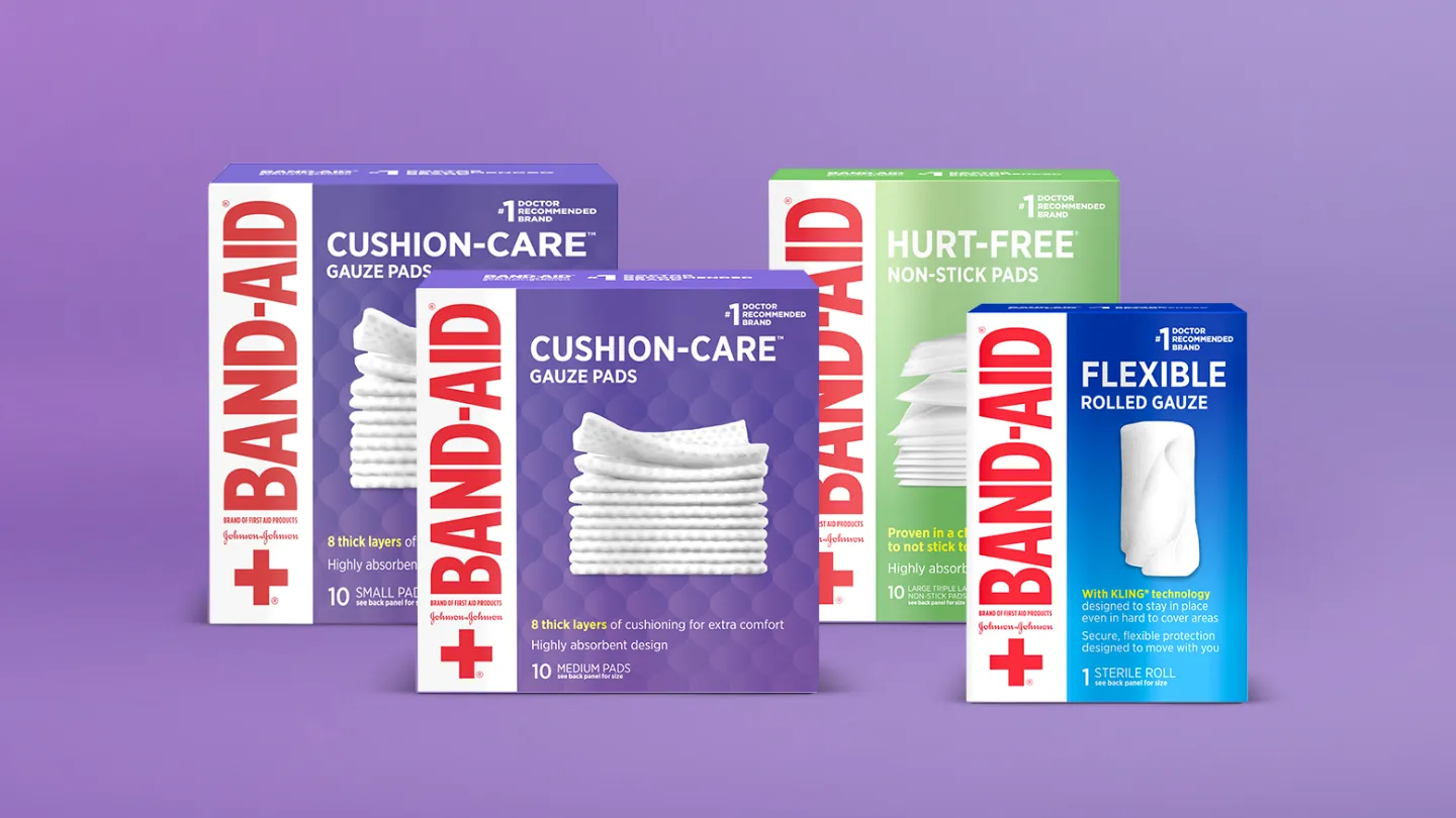 Assortment of Band-Aid® Brand Gauze & Wound Pad Products