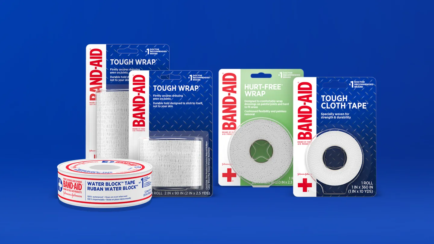 Assortment of Band-Aid® Brand Tapes and Wraps Products