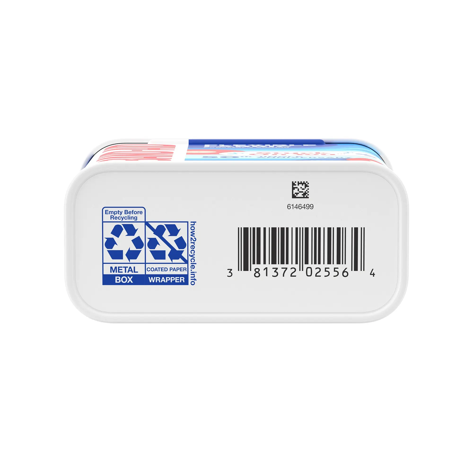 BAND-AID ® Brand Flexible Fabric Adhesive Bandages in a collectable Jingle Anniversary metal tin bottom of package