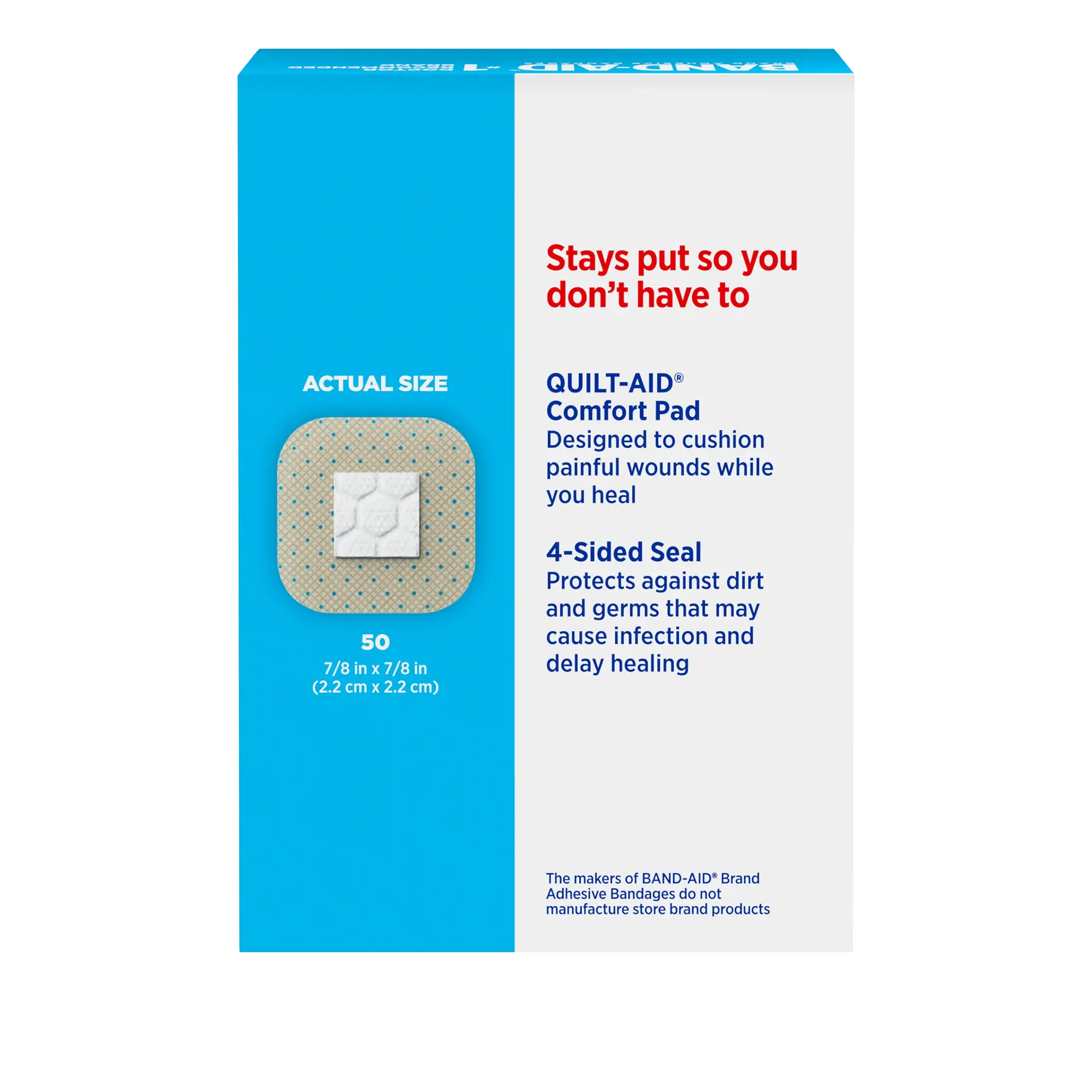 Back pack shot of BAND-AID® Brand Adhesive Bandages, Sheer Spot 50ct