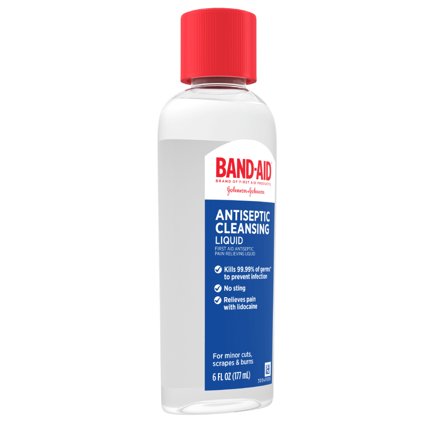 BAND-AID® Brand Antiseptic Cleansing Liquid bottle side 1