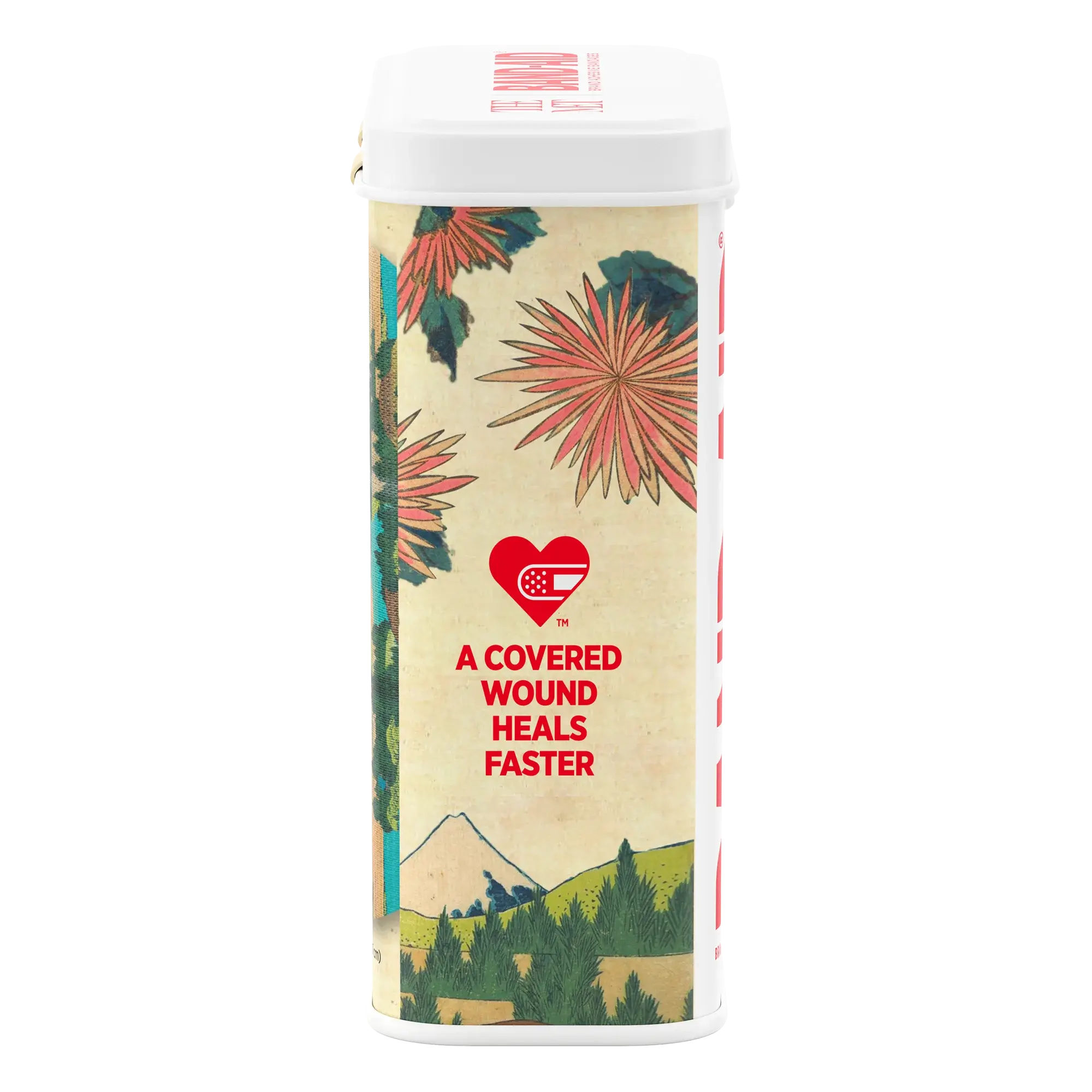 Left Side pack shot of BAND-AID® Brand Adhesive Bandages, Designs by Hokusai, Assorted 50 ct