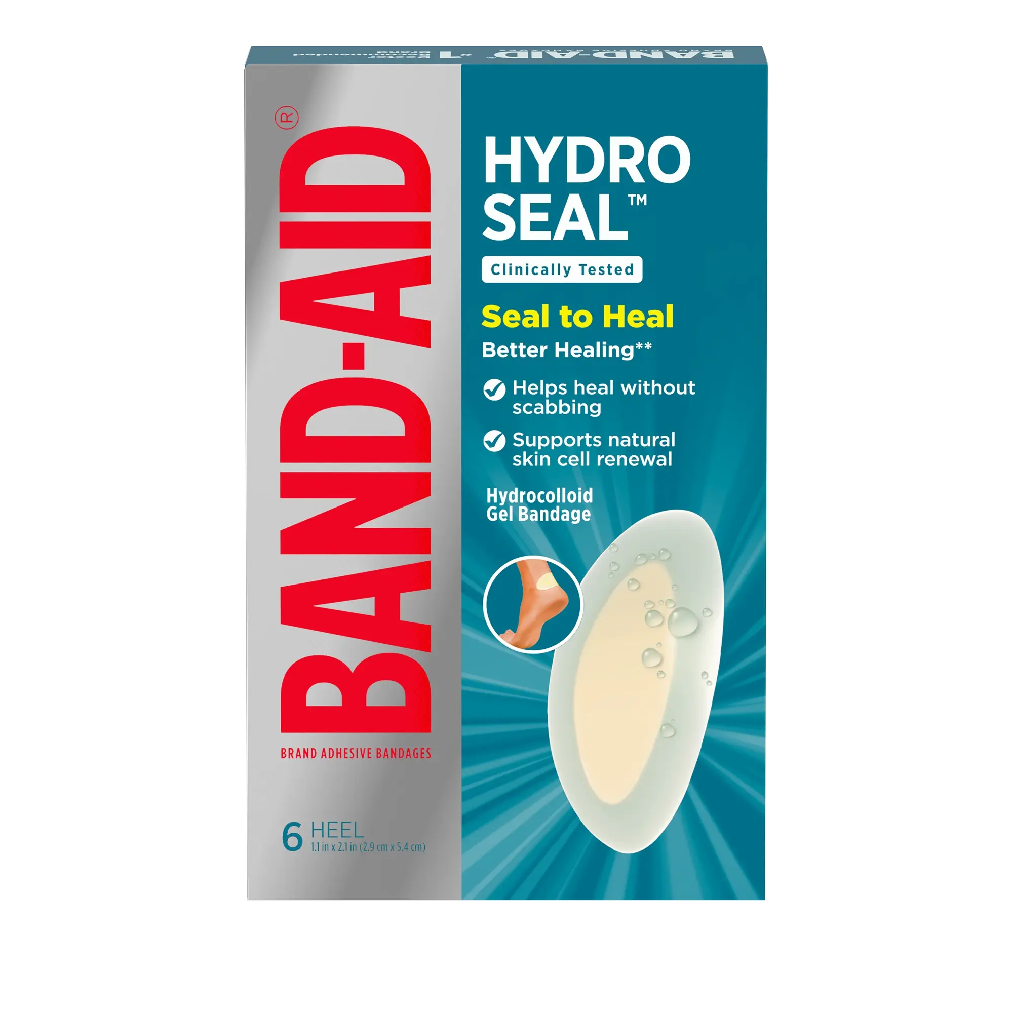 Front Pack shot of BAND-AID® Brand HYDRO SEAL® Blister Cushions for Heels
