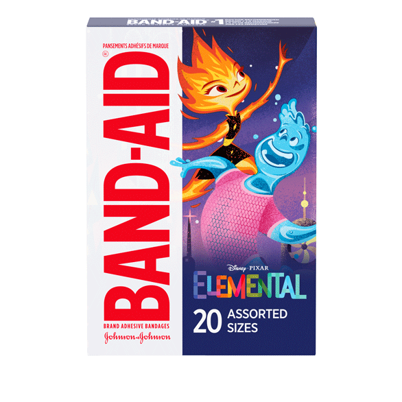 BAND-AID(R) Brand Disney Pixar Elemental Bandages, 20ct Front of Pack