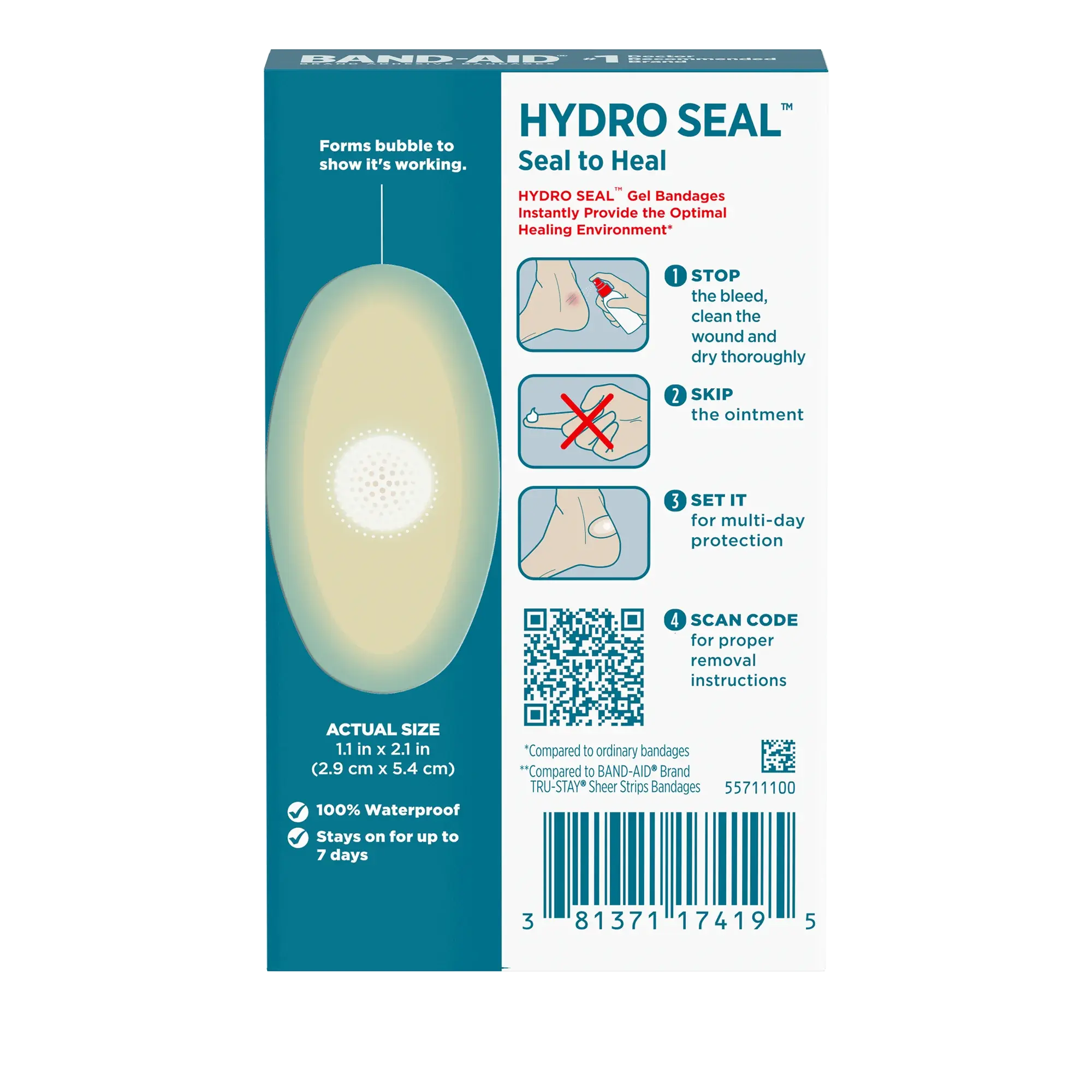 Back Pack shot of BAND-AID® Brand HYDRO SEAL® Blister Cushions for Heels