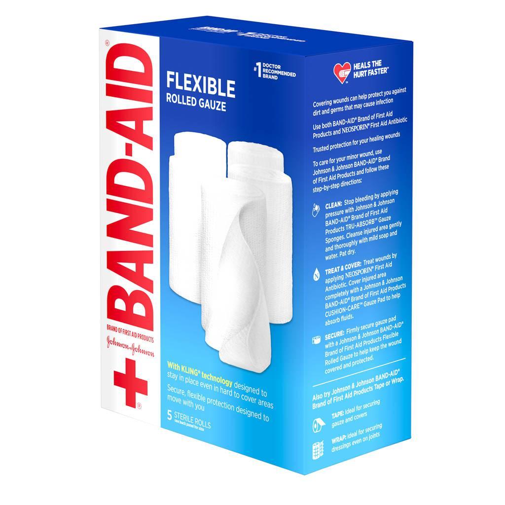 Flexible Rolled Gauze Bandage Roll for First Aid| BAND-AID