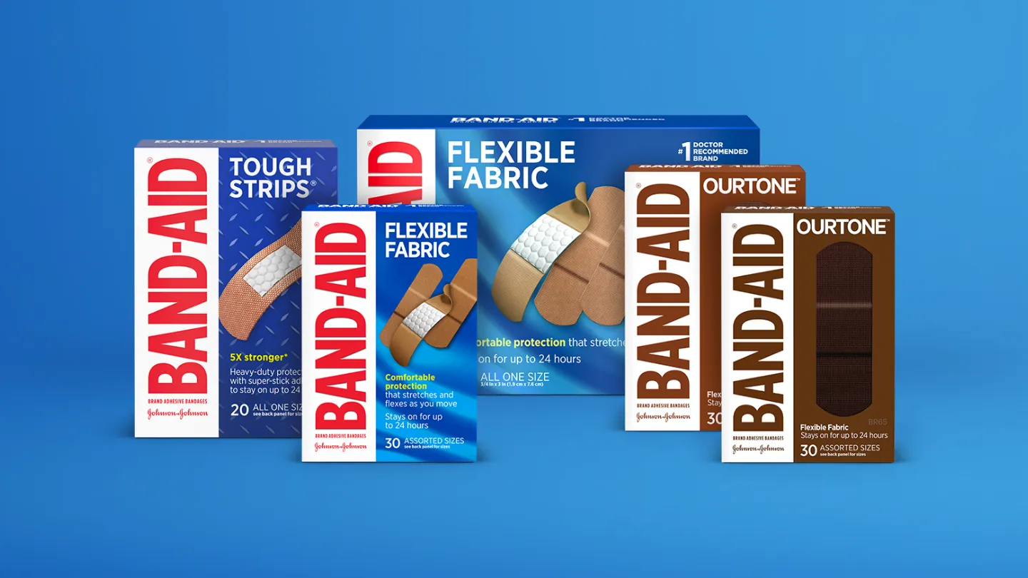 Assortment of Band-Aid® Brand Adhesive Bandage Product Packages