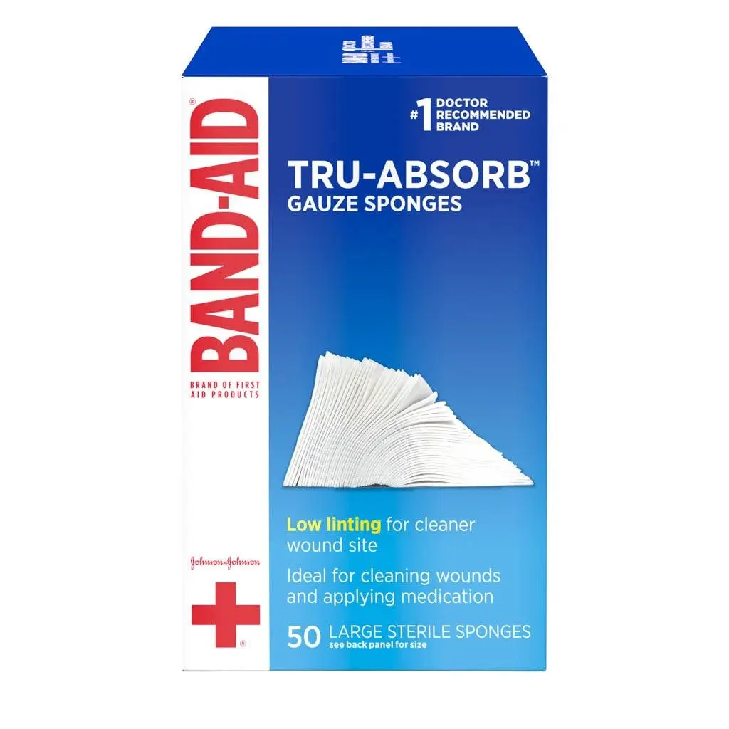 BAND-AID® Brand TRU-ABSORB™ Gauze Sponges package side 2