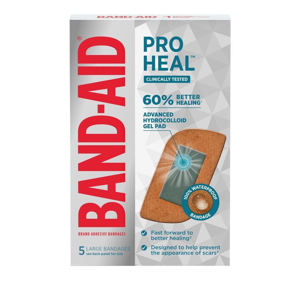 BAND-AID® Brand Pro Heal™ Adhesive Bandages Large Size 5 count package