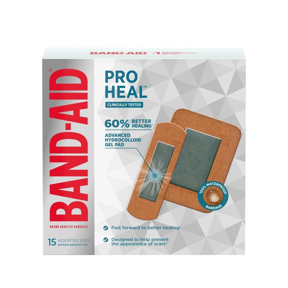 BAND-AID® Brand Pro Heal™ Adhesive Bandages Assorted Sizes 15 count package