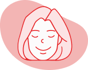 Illustration of a relaxed woman with closed eyes, highlighting the importance of stress management for recovery after surgery.