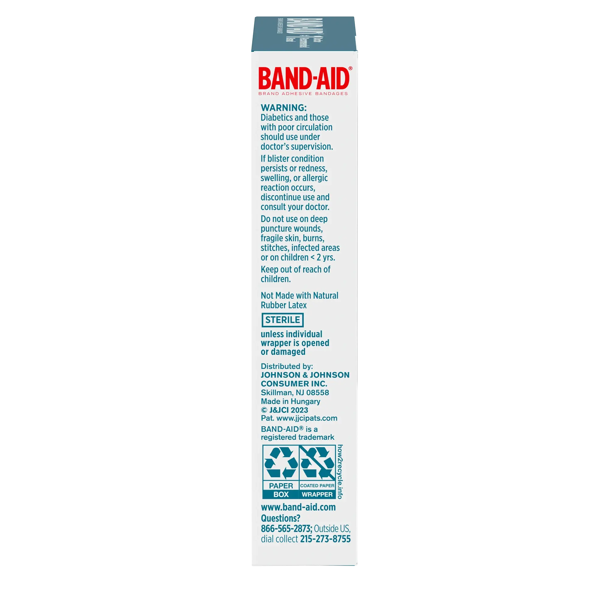 Warnings shot for BAND-AID® Brand HYDRO SEAL® Blister Cushions for Heels
